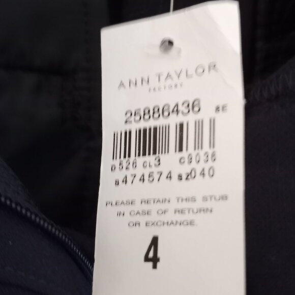 'ANN TAYLOR FACTORY' Navy Signature Pant Size 4 NWT 4 Pocket - Picture 6 of 12